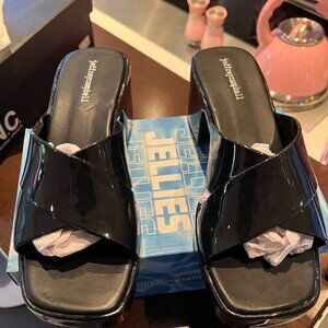 Jeffrey Campbell (Jellies) Bubblegum Black Mule Sandal-NIB (11)